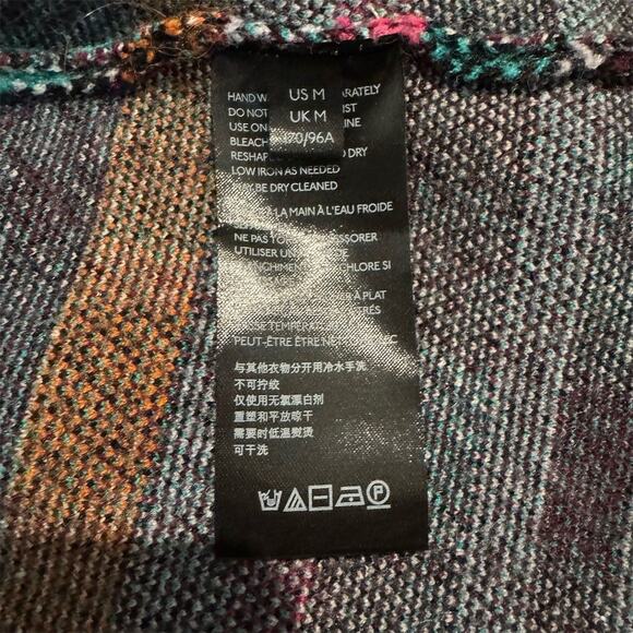 Anthropologie Rosetta Sweater Jacket Plaid M Office Career Boho Blazer Warm FLAW - Picture 7 of 12